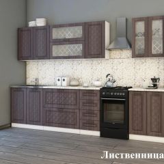 АГАВА Кухонный гарнитур (модульный) Лиственница темная в Воткинске - votkinsk.mebel24.online | фото