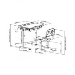 Комплект парта + стул трансформеры Cantare Grey в Воткинске - votkinsk.mebel24.online | фото 9