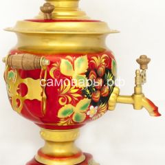 Электрический самовар "Овал ажурный" 3 литра с росписью "Хохлома на красном" в Воткинске - votkinsk.mebel24.online | фото 3