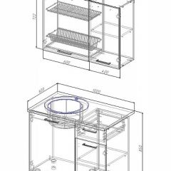 Кухонный гарнитур Антрацит 1000 (Стол. 26мм) в Воткинске - votkinsk.mebel24.online | фото 2