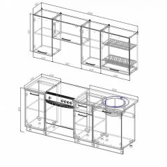 Кухонный гарнитур Антрацит 2000 (Стол. 26мм) в Воткинске - votkinsk.mebel24.online | фото 2