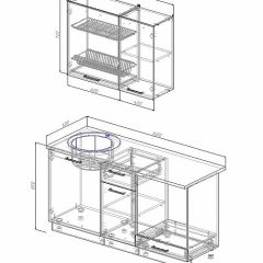 Кухонный гарнитур Лофт 1600 (Стол. 26мм) в Воткинске - votkinsk.mebel24.online | фото 2