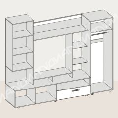 Гостиная Аллегро вариант-3 (Венге/Белфорт) в Воткинске - votkinsk.mebel24.online | фото 3