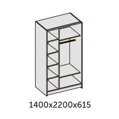 ИННЭС-5 Шкаф-купе 2-х дв. 1400 (1дв. Ф1 - бодега белая, 1дв. Ф2 - зеркало) в Воткинске - votkinsk.mebel24.online | фото 2