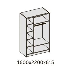 ИННЭС-5 Шкаф-купе 2-х дв. 1600 (2дв. Ф1 - венге) в Воткинске - votkinsk.mebel24.online | фото 2