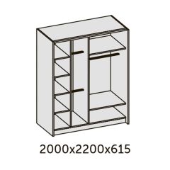 ИННЭС-5 Шкаф-купе 2-х дв. 2000 (2 дв. Ф3 - венге вст. экокожа корич) в Воткинске - votkinsk.mebel24.online | фото 2