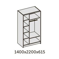 ИННЭС-5 Шкаф-купе 2-х дв.1400 (2дв. Ф3 - бодега белая вставка экокожа белая) в Воткинске - votkinsk.mebel24.online | фото 2