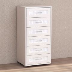 Кэт-4 Комод 6 ящ (МДФ Бодега белая/Экокожа Caiman белый) в Воткинске - votkinsk.mebel24.online | фото