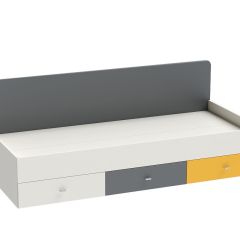 Клео К-1 Кровать арт.010 900*2000 (б/матр.), (ЛДСП графит-миндаль-солнечный) в Воткинске - votkinsk.mebel24.online | фото