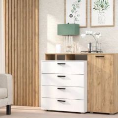 Комод №8 (Дуб Крафт Золотой/Белый) в Воткинске - votkinsk.mebel24.online | фото