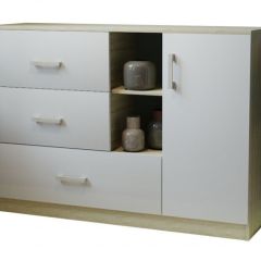 Комод К-3.1 (Дуб сонома/Белый жемчуг) в Воткинске - votkinsk.mebel24.online | фото