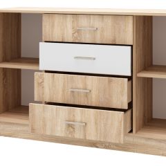 БЕАТРИС Комод К1400 (Дуб Сонома/Белый глянец) в Воткинске - votkinsk.mebel24.online | фото 2