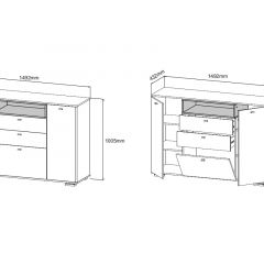 ЛАНС К303 Комод (дуб бунратти/белый) в Воткинске - votkinsk.mebel24.online | фото 2