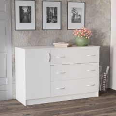 Комод Лофт (3 ящика/1 дверца) Белый в Воткинске - votkinsk.mebel24.online | фото