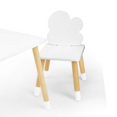 Комплект детской мебели стол и два стула Облачко (Белый/Белый/Береза) в Воткинске - votkinsk.mebel24.online | фото
