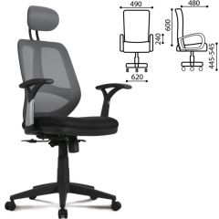 Кресло BRABIX "Saturn ER-400" (черное/серое) 530871 в Воткинске - votkinsk.mebel24.online | фото 2