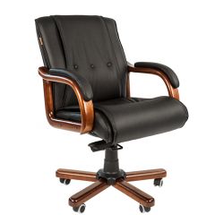 Кресло для руководителя CHAIRMAN  653 М (Кожа) Черное в Воткинске - votkinsk.mebel24.online | фото