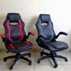 Кресло геймерское Barneo K-37 (черная кожа серые вставки) в Воткинске - votkinsk.mebel24.online | фото 5