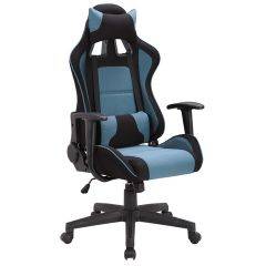 Кресло компьютерное BRABIX "GT Racer GM-100" (черное/голубое) 531818 в Воткинске - votkinsk.mebel24.online | фото