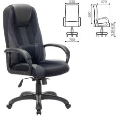 Кресло компьютерное BRABIX PREMIUM "Rapid GM-102" (экокожа/ткань, черное/серое) 532105 в Воткинске - votkinsk.mebel24.online | фото 2