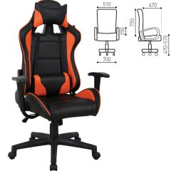 Кресло компьютерное BRABIX "GT Racer GM-100" (черное/оранжевое) 531925 в Воткинске - votkinsk.mebel24.online | фото 2
