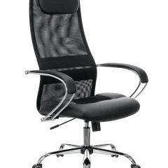 Кресло офисное BRABIX PREMIUM "Stalker EX-608 CH" (хром, ткань-сетка/кожзам, черное) 532091 в Воткинске - votkinsk.mebel24.online | фото