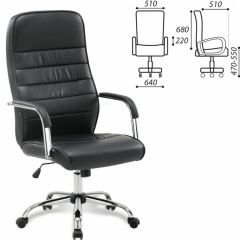 Кресло офисное BRABIX "Stark EX-547" (экокожа, хром, черное) 531948 в Воткинске - votkinsk.mebel24.online | фото 2