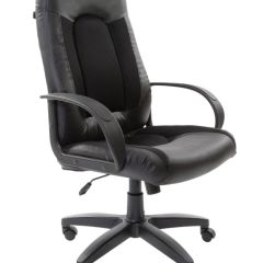 Кресло офисное BRABIX "Strike EX-525" (экокожа черная, ткань черная) 531381 в Воткинске - votkinsk.mebel24.online | фото