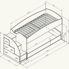 Кровать-чердак "Дюймовочка-4.2"  Дуб молочный/Оранжевый в Воткинске - votkinsk.mebel24.online | фото 3