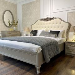 Кровать Мокко 1800 с мягким изголовьем + основание (серый камень) в Воткинске - votkinsk.mebel24.online | фото 3