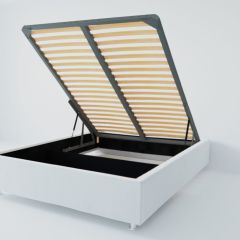 Кровать Подиум с ПМ 1200 (экокожа белая) в Воткинске - votkinsk.mebel24.online | фото 2