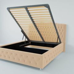 Кровать Нягань с ПМ 1400 (экокожа бежевая) в Воткинске - votkinsk.mebel24.online | фото