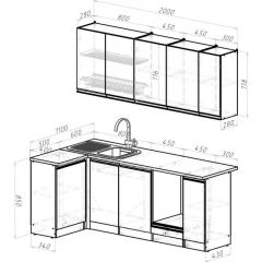 Кухонный гарнитур Адажио прайм 400 1100х2000 мм в Воткинске - votkinsk.mebel24.online | фото 2