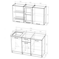 Кухонный гарнитур Амели медиум 1400 мм в Воткинске - votkinsk.mebel24.online | фото 3