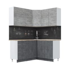 Кухонный гарнитур Асти-бетон угловой 1,4*1,6 в Воткинске - votkinsk.mebel24.online | фото 2