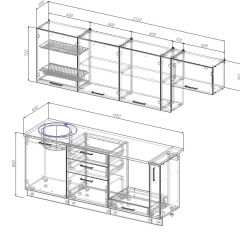 Кухонный гарнитур Лада 2550 (Стол. 26мм) в Воткинске - votkinsk.mebel24.online | фото 2