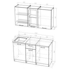 Кухонный гарнитур Лариса медиум 1 1400 мм в Воткинске - votkinsk.mebel24.online | фото 2