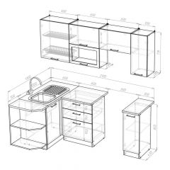 Кухонный гарнитур Лариса прайм 2 1300х2100 мм в Воткинске - votkinsk.mebel24.online | фото 2