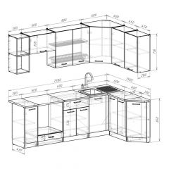 Кухонный гарнитур Лариса прайм 5 2300х1500 мм в Воткинске - votkinsk.mebel24.online | фото 2