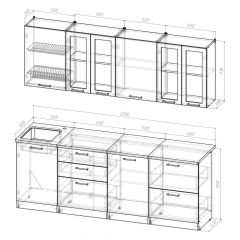 Кухонный гарнитур Лоретта компакт 2200 мм в Воткинске - votkinsk.mebel24.online | фото 2