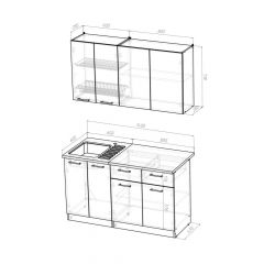 Кухонный гарнитур Лоретта медиум 1400 мм в Воткинске - votkinsk.mebel24.online | фото 2