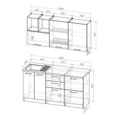 Кухонный гарнитур Надежда стандарт 4 1600 мм в Воткинске - votkinsk.mebel24.online | фото 2