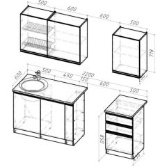 Кухонный гарнитур Ноктюрн стандарт 1600 мм в Воткинске - votkinsk.mebel24.online | фото 2