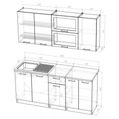 Кухонный гарнитур Ольга макси 3 1800 мм в Воткинске - votkinsk.mebel24.online | фото 2