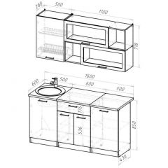 Кухонный гарнитур Паола стандарт 1600 мм в Воткинске - votkinsk.mebel24.online | фото 2