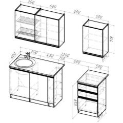 Кухонный гарнитур Сиена стандарт 1600 мм в Воткинске - votkinsk.mebel24.online | фото 2