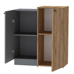Квадро К-2 Комод 2дв (ЛДСП Графит/дуб крафт золотой) в Воткинске - votkinsk.mebel24.online | фото 2