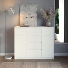 МОРИ МК 1200.4 Комод (белый) в Воткинске - votkinsk.mebel24.online | фото 3