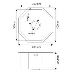 Мойка D400B Octavia MELANA Profline 1,2/200 ГРАФИТ врезная фигурная D400B в Воткинске - votkinsk.mebel24.online | фото 3