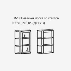 Париж №19 Навесная полка с зеркалом (ясень шимо свет/серый софт премиум) в Воткинске - votkinsk.mebel24.online | фото 2